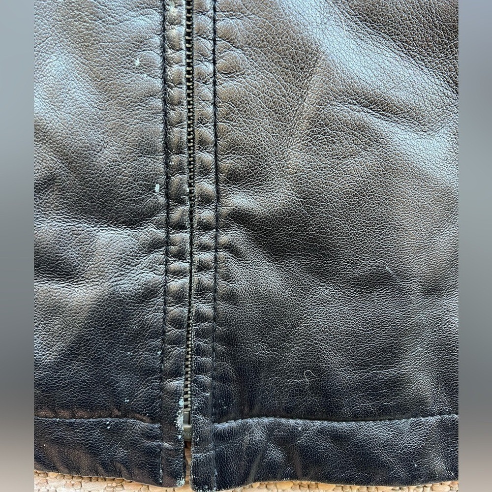 GAP Vintage Lamb Nappa Leather Hoodie Jacket Womens Size S - Picture 3 of 6